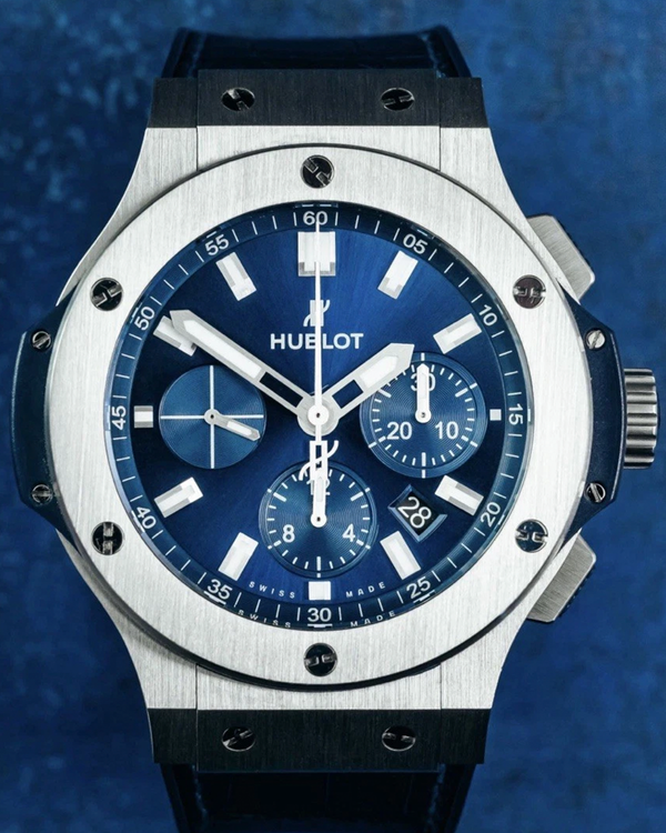 Hublot Big Bang Chronograph 44MM Blue Dial Leather Strap (301.SX.7170.LR)