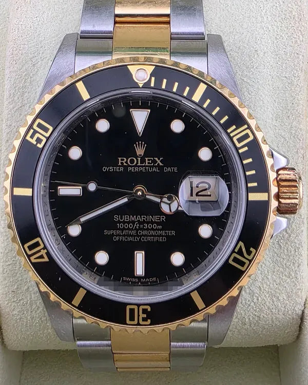 2008 Rolex Submariner Date 40MM Black Dial Two-Tone Oyster Bracelet (16613)