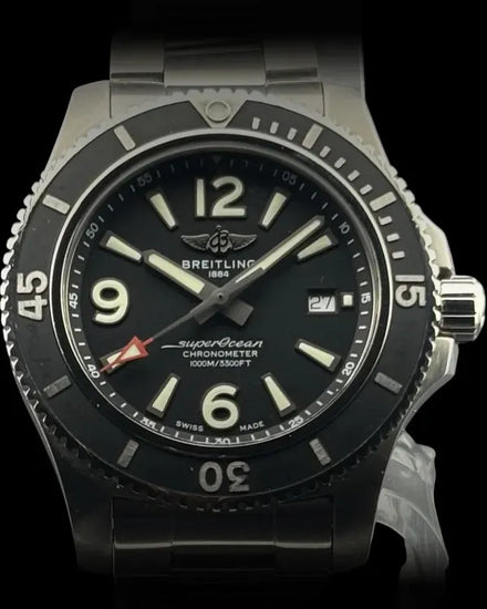 2019 Breitling Superocean 44MM Black Dial Steel Bracelet (A17367D71B1A1)