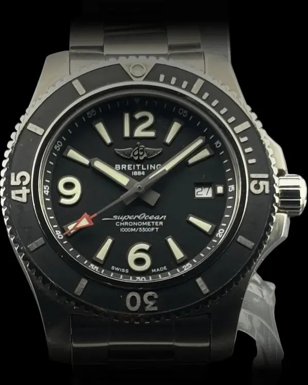 2019 Breitling Superocean 44MM Black Dial Steel Bracelet (A17367D71B1A1)
