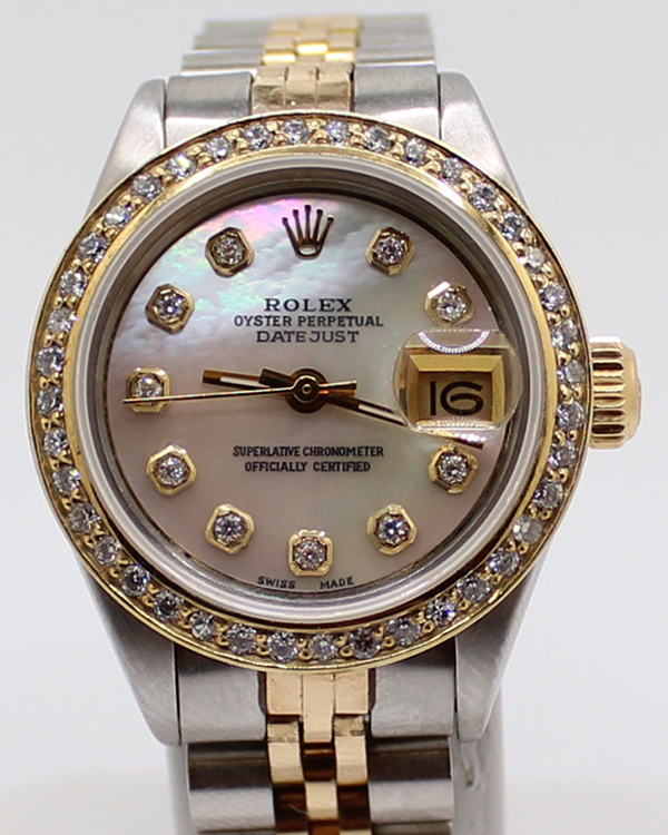 Rolex Lady-Datejust 26MM Aftermarket Mother of Pearl Dial Two-Tone Jubilee Bracelet (6917)