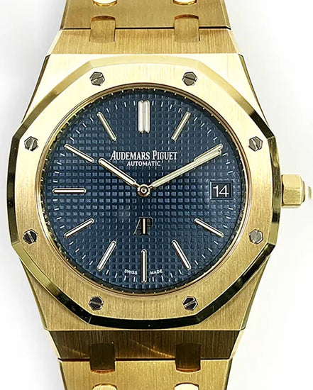2018 Audemars Piguet Royal Oak Jumbo Extra Thin 39MM Blue Dial Yellow Gold Bracelet (15202BA.OO.1240BA.01)