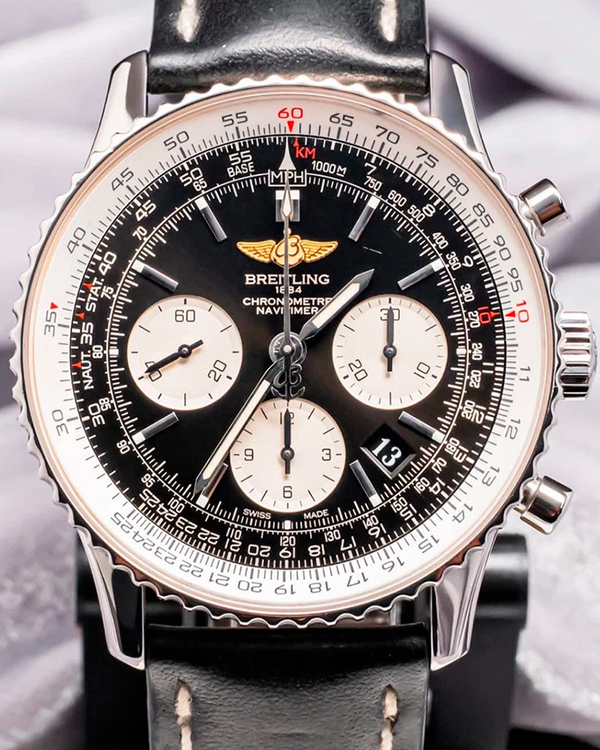 2012 Breitling Navitimer 01 43MM Black Dial Leather Strap (AB012012/BB01)