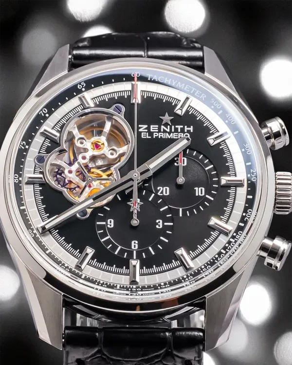 Zenith El Primero Chronomaster 42MM Black Dial Leather Strap (03.2040.4061/21.M2040)