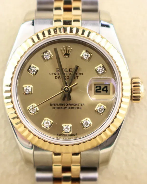 2007 Rolex Lady-Datejust 26MM Champagne Dial Two-Tone Jubilee Bracelet (179173)