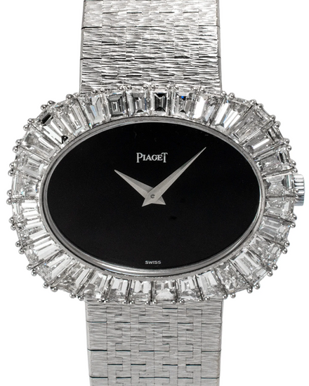 Piaget Vintage Horizontal 34MM Black Onyx Dial White Gold Bracelet (98323A6)