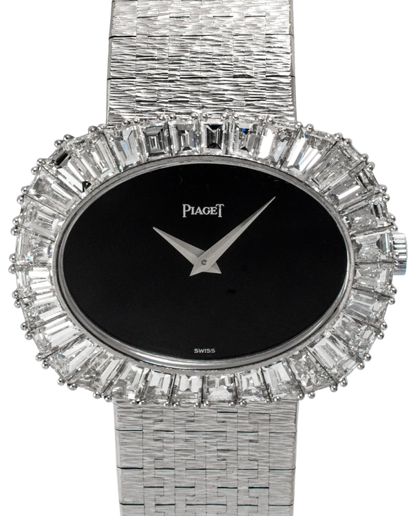 Piaget Vintage Horizontal 34MM Black Onyx Dial White Gold Bracelet (98323A6)