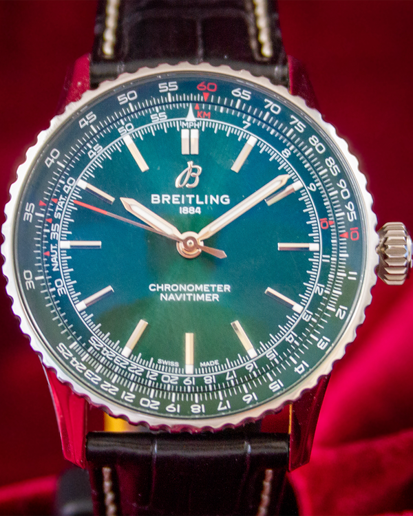 2024 Breitling Navitimer 41MM Green Dial Leather Strap (A17329371L1P1)