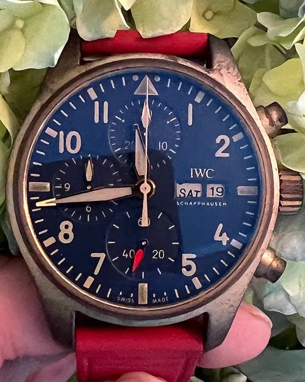 2022 IWC Schaffhausen Pilot Chronograph 41MM Blue Dial Rubber Strap (IW388109)