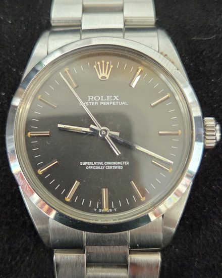Rolex Oyster Perpetual 34MM Black Dial Oyster Bracelet (1002)