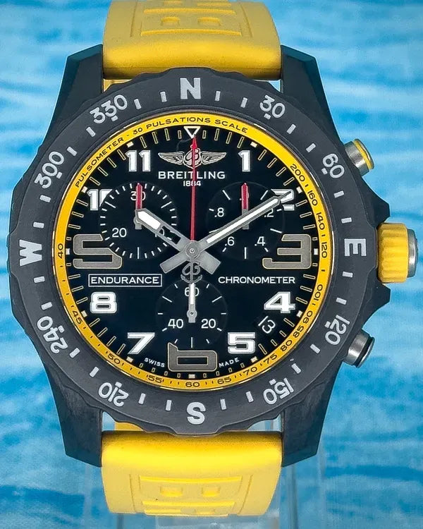 2024 Breitling Endurance Pro 44MM Quartz Black Dial Rubber Strap (X82310)