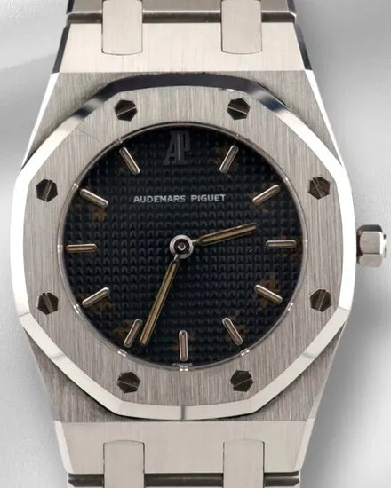 Rare Audemars Piguet Royal Oak 26MM Quartz Black Dial Steel Bracelet (66007ST)