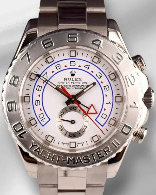 Rolex Yacht-Master II 44MM White Dial White Gold Oyster Bracelet (116689)