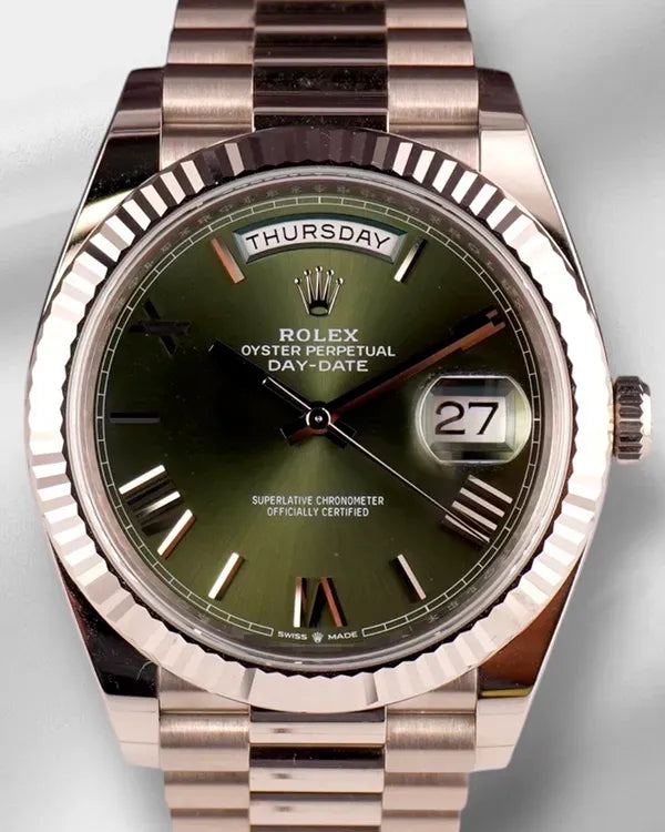 2020 Rolex Day-Date 40MM Green Dial White Gold President Bracelet (228239)