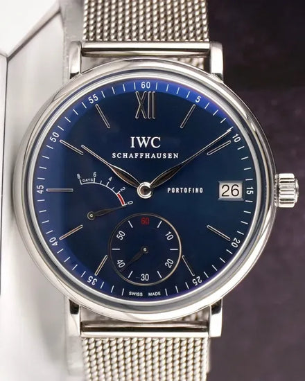 IWC Schaffhausen Portofino Hand-Wound 45MM Blue Dial Steel Bracelet (IW510116)