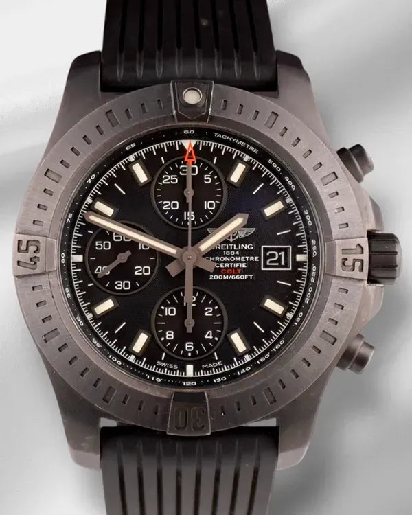 2018 Breitling Colt Chronograph 44MM Black Dial Rubber Strap (M1338810/BF01)