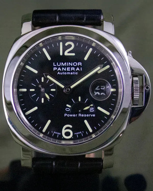 2008 Panerai Luminor Power Reserve 44MM Black Dial Leather Strap (PAM00090)