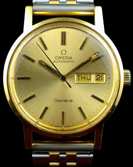 No Reserve - Omega Geneve Vintage 35MM Champagne Dial Aftermarket Steel Bracelet (166.0117)