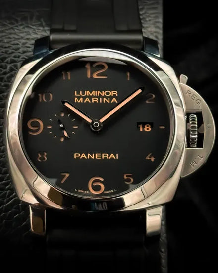 2015 Panerai Luminor Marina 1950 3 Days 44MM Black Dial Rubber Strap (PAM00359)