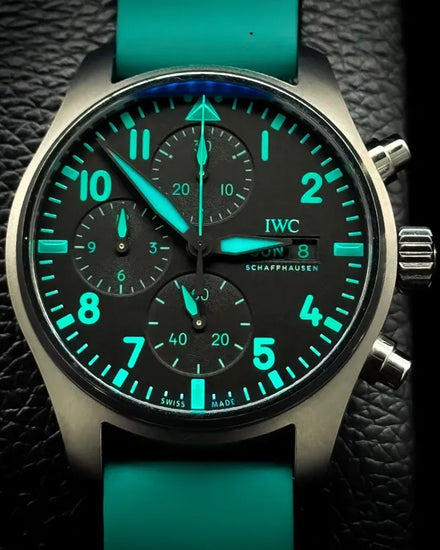 2023 IWC Schaffhausen Pilot Chronograph "Mercedes AMG Petronas F1" 41MM Black Dial Rubber Strap (IW388108)