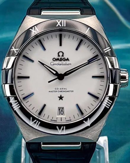 No Reserve - 2024 Omega Constellation 41MM White Dial Leather Strap (131.33.41.21.04.001)