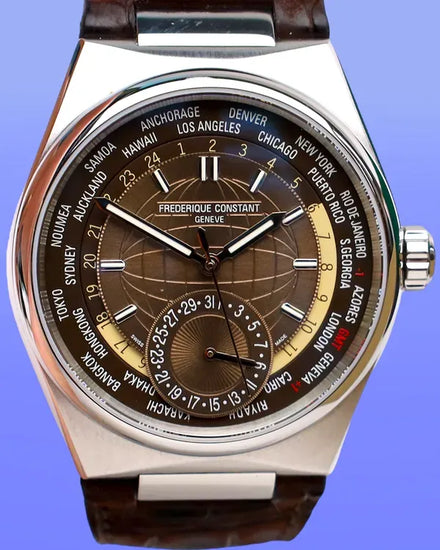 No Reserve - 2024 Frederique Constant Worldtimer Highlife 41MM Brown Dial Leather Strap (FC-718C4NH6)