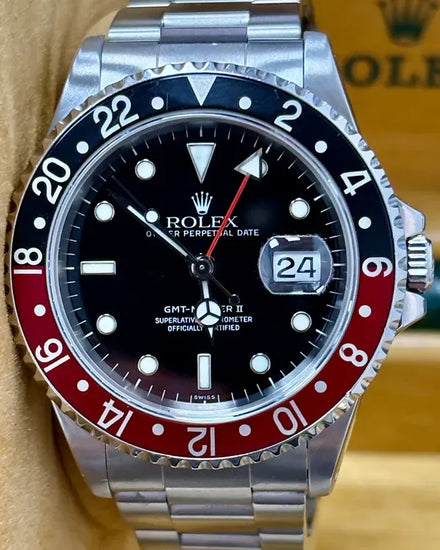 Rolex GMT-Master II "Coke" 40MM Black "Swiss Only" Dial Oyster Bracelet (16710)