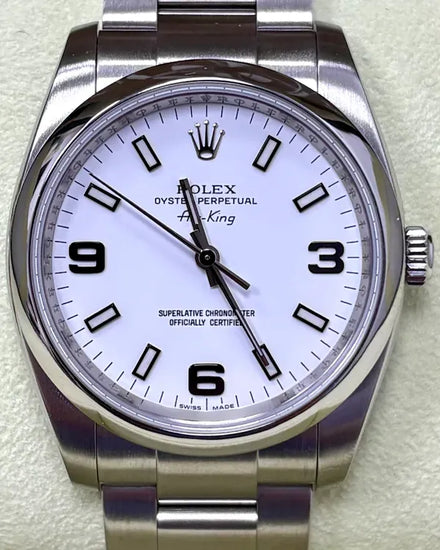 2011 Rolex Air-King 34MM White Dial Oyster Bracelet (114200)