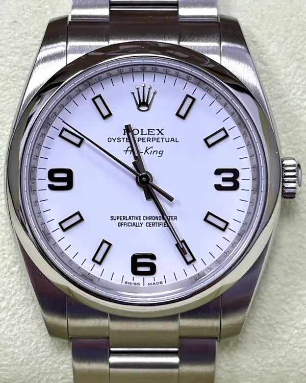 2011 Rolex Air-King 34MM White Dial Oyster Bracelet (114200)