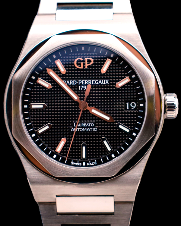 2022 Girard Perregaux Laureato 42MM Black Dial Steel Bracelet (81010-11-634-11A)