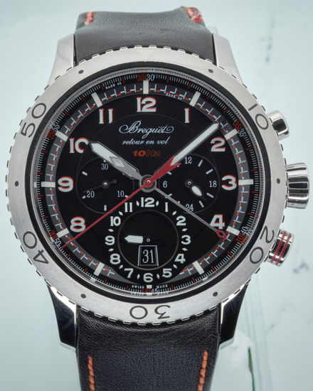 Breguet Type XXII Flyback Chronograph 44MM Black Dial Leather Strap (3880ST/H2/SX0)