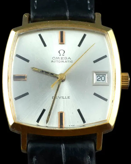 No Reserve - 1969 Omega De Ville 32MM Silver Dial Aftermarket Leather Strap (162.0010)