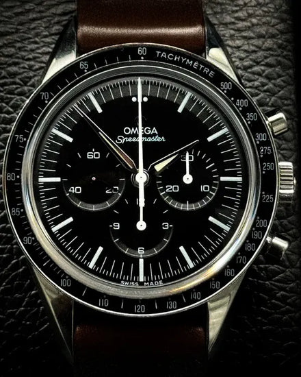 Omega Speedmaster Professional Moonwatch “First Omega in Space” 39.7MM Black Dial Leather Strap (311.32.40.30.01.001)