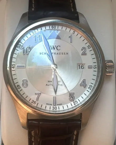 2010 IWC Schaffhausen Pilot Mark XVI Spitfire 39MM Silver Dial Leather Strap (IW325502)