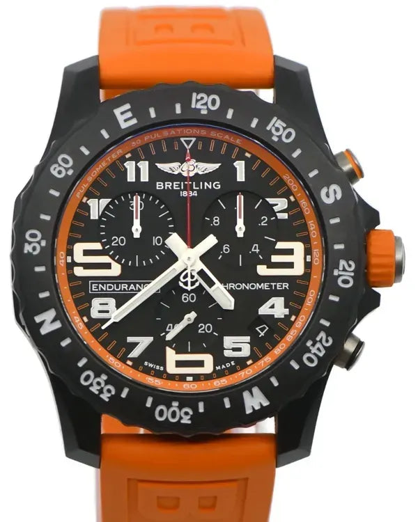 2023 Breitling Endurance Pro 44MM Quartz Black Dial Rubber Strap (X82310)