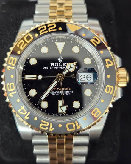 2025 Rolex GMT-Master II "Bumblebee" 40MM Black Dial Two-Tone Jubilee Bracelet (126713GRNR)