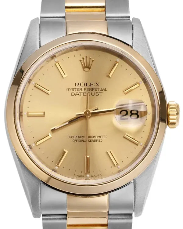 1993 Rolex Datejust 36MM Champagne Dial Two-Tone Oyster Bracelet (16203)