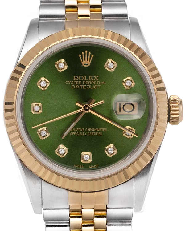 Rolex Datejust 36MM Aftermarket Green Dial Two-Tone Jubilee Bracelet (16013)