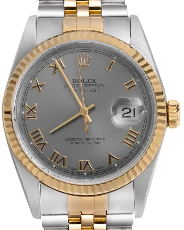 Rolex Datejust 36MM Grey Dial Two-Tone Jubilee Bracelet (16233)