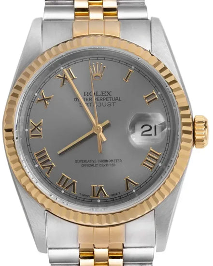 Rolex Datejust 36MM Grey Dial Two-Tone Jubilee Bracelet (16233)