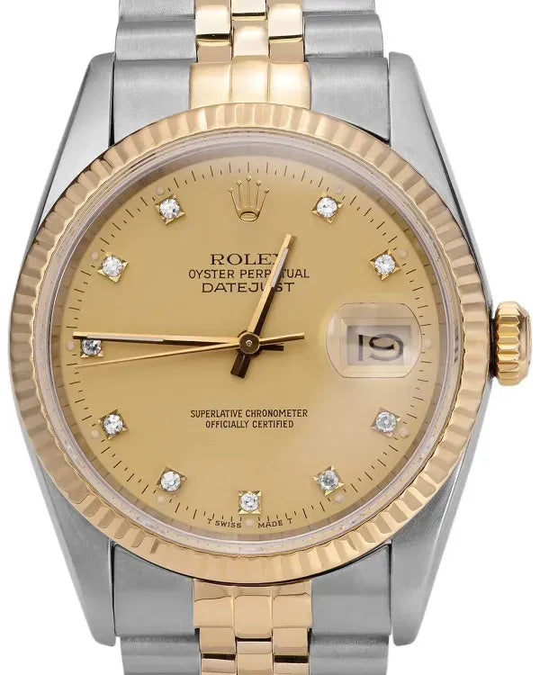 Rolex Datejust 36MM Aftermarket Champagne Dial Two-Tone Jubilee Bracelet (16013)