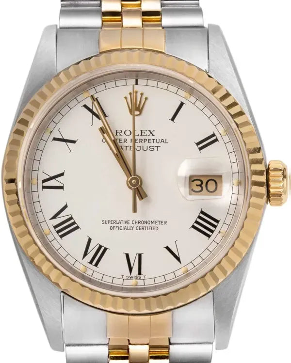 Rolex Datejust 36MM White Dial Two-Tone Jubilee Bracelet (16233)