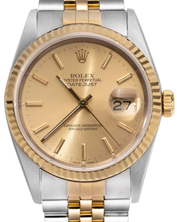 Rolex Datejust 36MM Champagne Dial Two-Tone Jubilee Bracelet (16233)