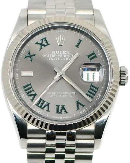 Rolex Datejust "Wimbledon" 36MM Slate Dial Jubilee Bracelet (126234)