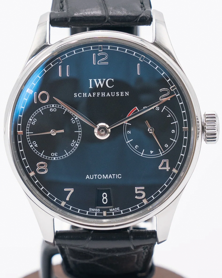 IWC Schaffhausen Portugieser 42MM Black Dial Leather Strap (IW500109)