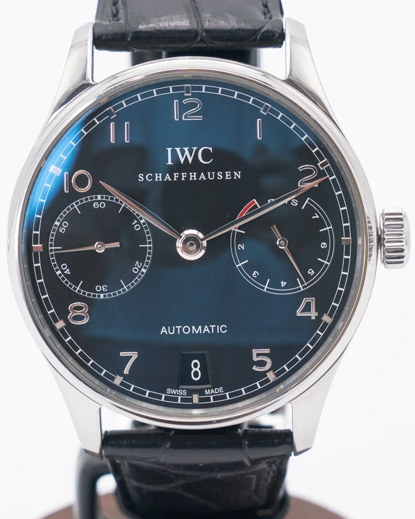 IWC Schaffhausen Portugieser 42MM Black Dial Leather Strap (IW500109)