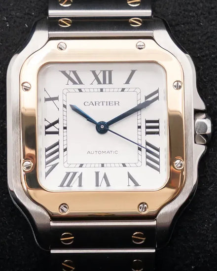 2024 Cartier Santos De Cartier 35MM Silver Dial Two-Tone Bracelet (W2SA0016)