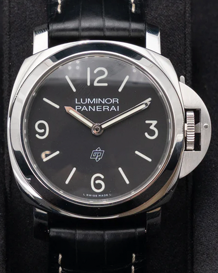 Panerai Luminor Base Logo 44MM Black Dial Leather Strap (PAM01086)