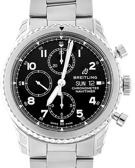 Breitling Navitimer 8 43MM Black Dial Steel Bracelet (A13314)
