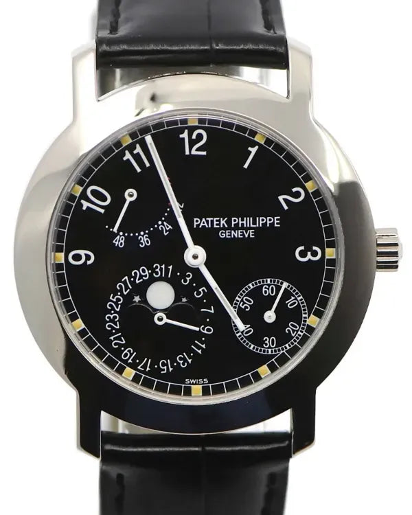 Patek Philippe Complications 36MM Black Dial Leather Strap (5055G)